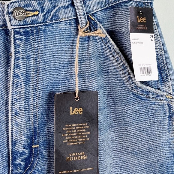 NWT Lee Free People High Rise Vintage Dungaree Jeans In Authenticfad - Picture 9 of 12